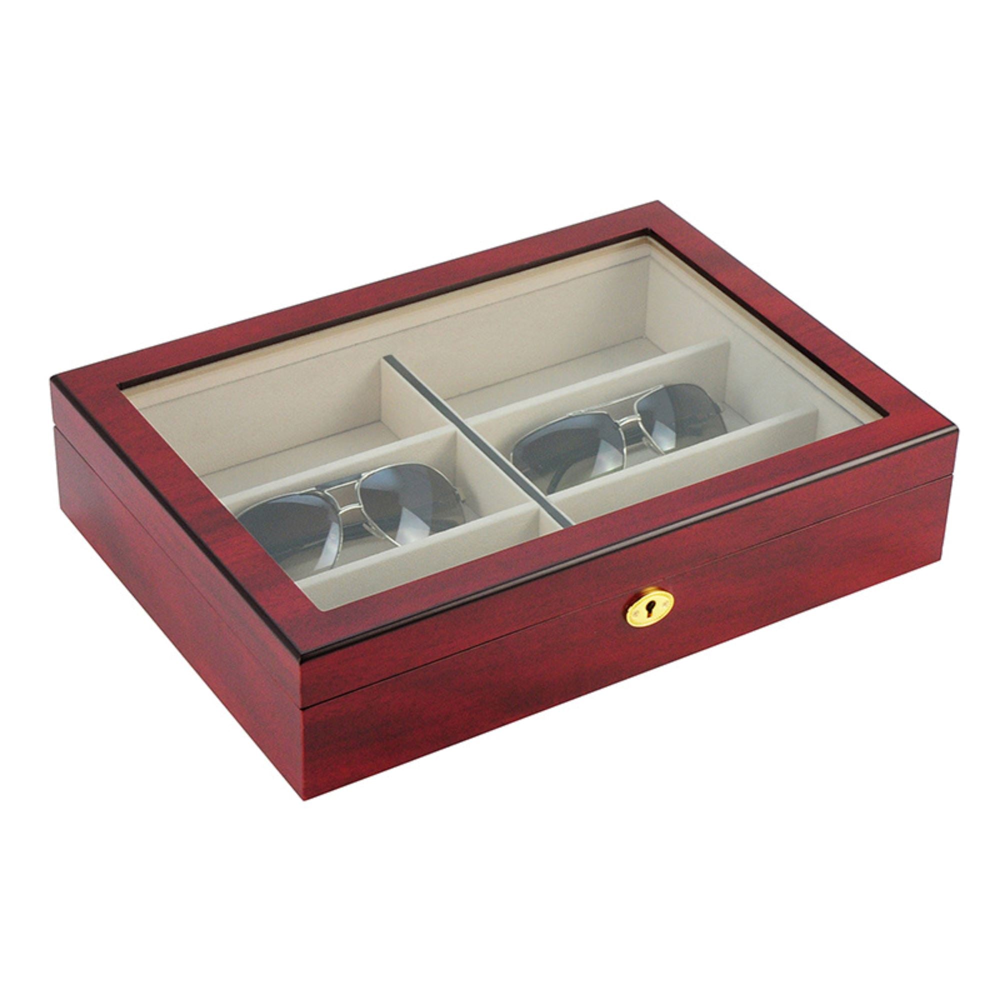 6 Pairs Cherry Wooden Sunglass Box Storage Boxes Clinks Australia 