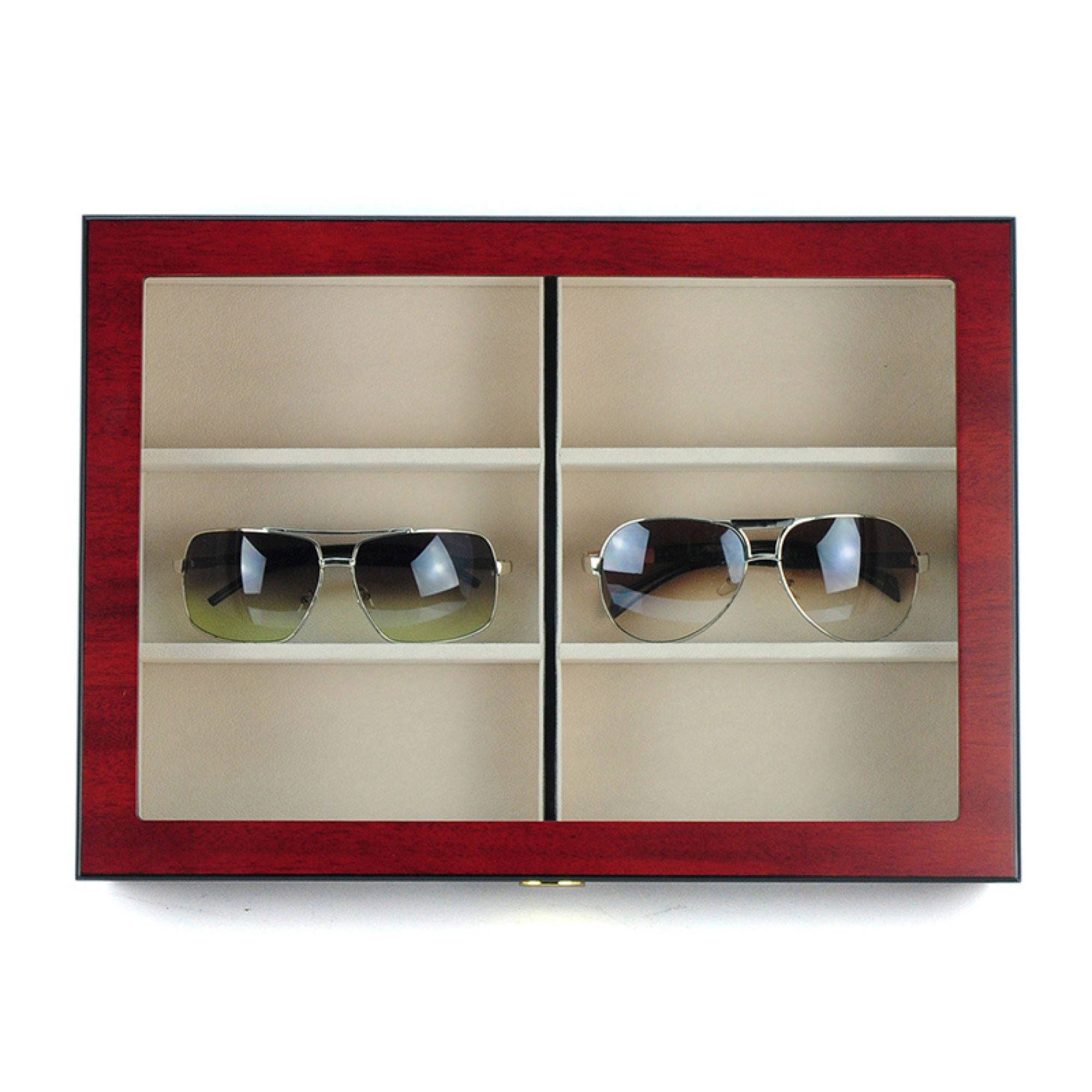 6 Pairs Cherry Wooden Sunglass Box Storage Boxes Clinks Australia 