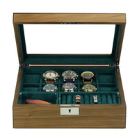 10 Slots Walnut Wooden Watch Box with Removable Trays Watch Boxes Clinks Australia