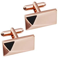 Rose Gold Peak with Onyx Cufflinks