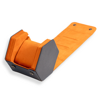 Seconds - Hex Leather Watch Roll 1 Slot in Navy/Orange