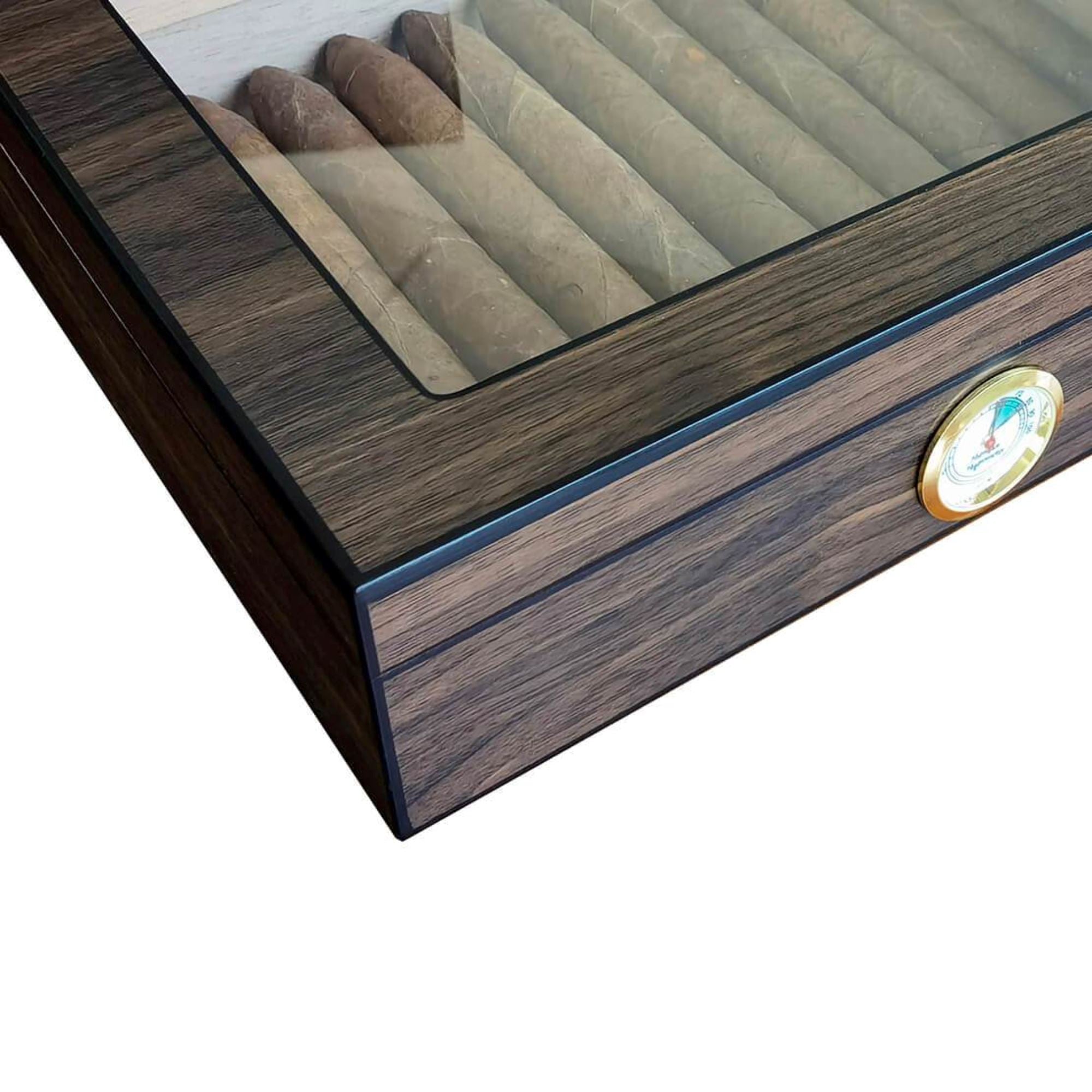 20 CT Walnut Cigar Humidor Box for Cigars Cigar Boxes Clinks 