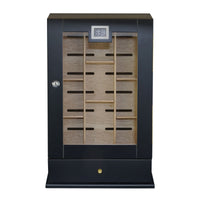 75-100 CT Black Wooden Wall-mounted Cigar Cabinet with Bevel design Cigar Boxes Clinks