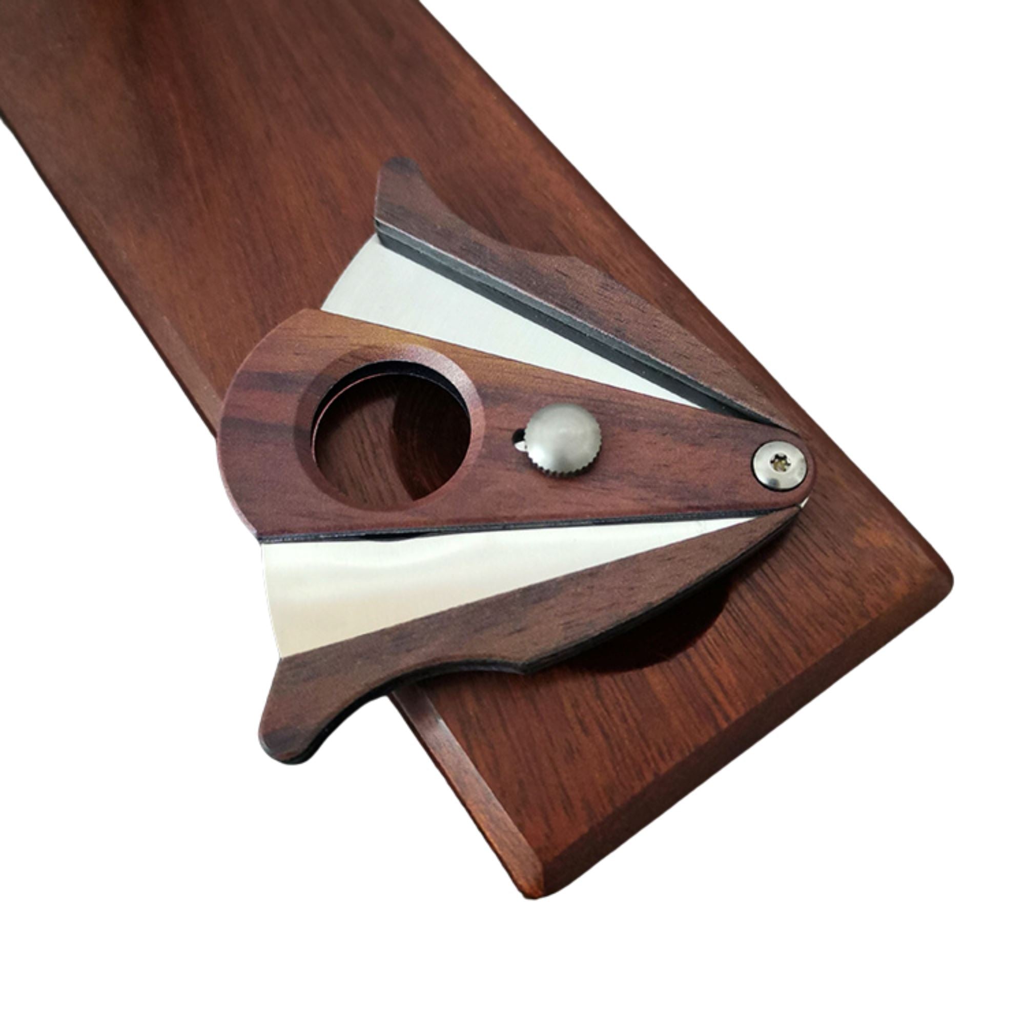 Wood And Stainless Steel 56 Ring Gaugel Cigar Cutter With Cut And Lock System Cigar Cutter Clinks Australia 