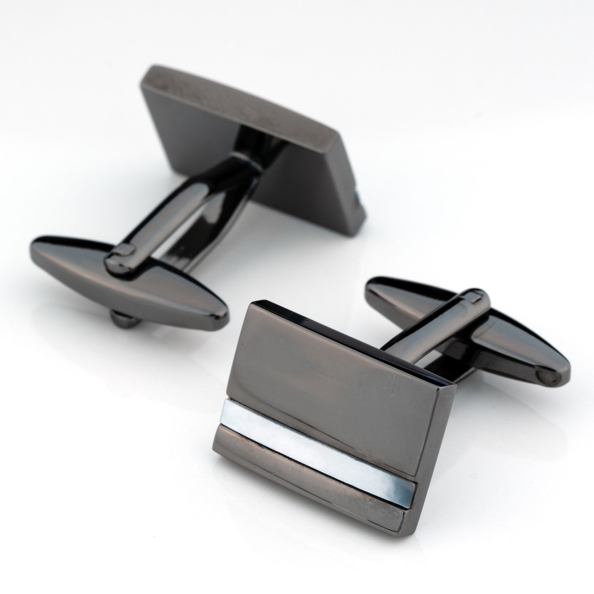 Gunmetal with Mother of Pearl Cufflinks Classic & Modern Cufflinks Clinks Australia 