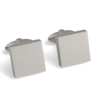 Square Engravable Cufflinks Engraving Cufflinks Clinks Brushed Silver