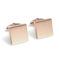Square Engravable Cufflinks Engraving Cufflinks Clinks Brushed Rose Gold
