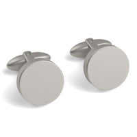 Round Engravable Cufflinks Engraving Cufflinks Clinks Brushed Silver