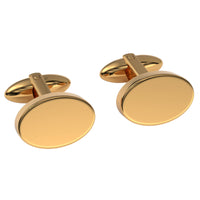 Oval Engravable Cufflinks Engraving Cufflinks Clinks Shiny Gold