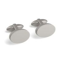 Oval Engravable Cufflinks Engraving Cufflinks Clinks Brushed Silver
