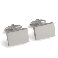 Rectangle Engravable Cufflinks Engraving Cufflinks Clinks Brushed Silver