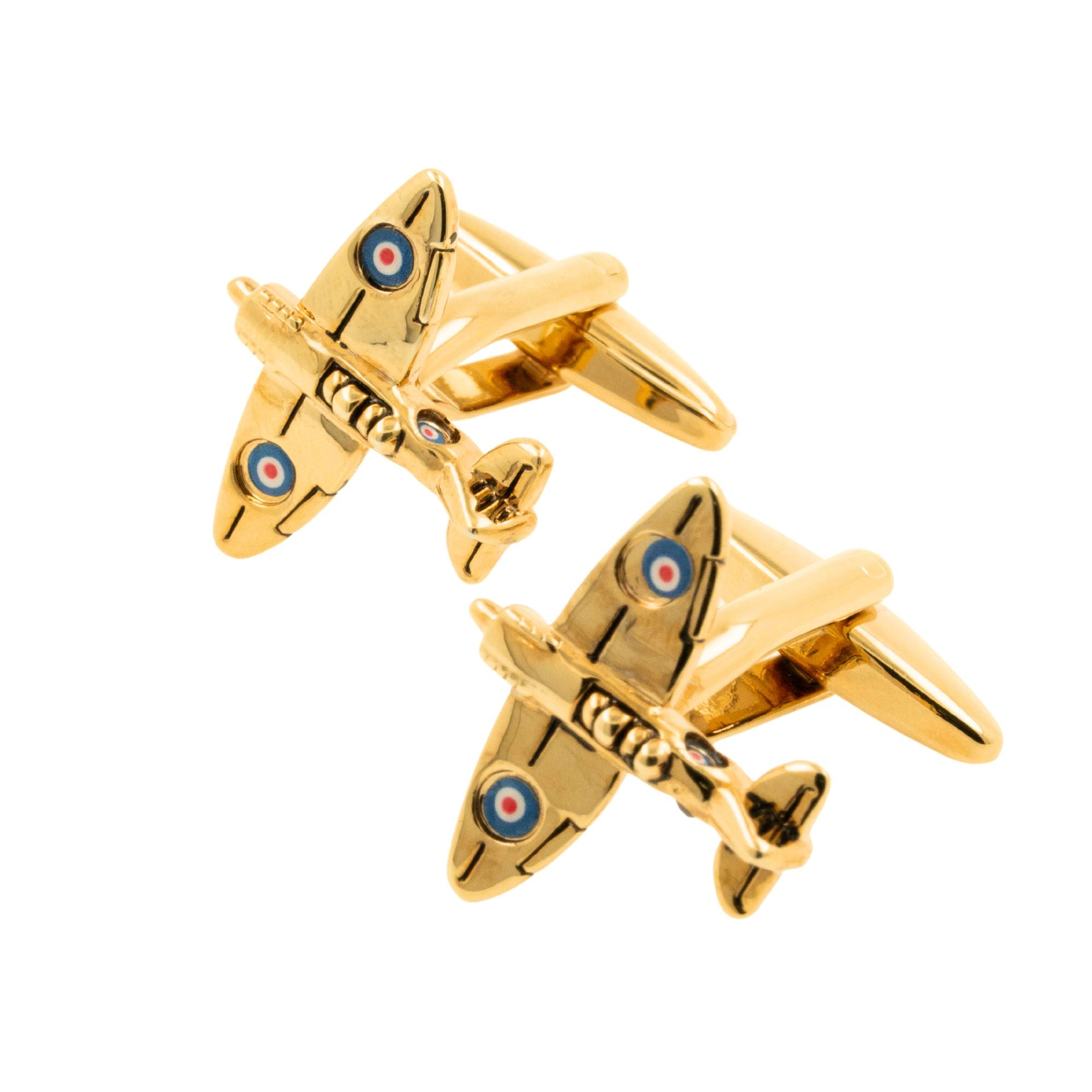 Gold Spitfire Airplane Cufflinks Novelty Cufflinks Clinks Australia 