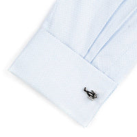Gunmetal and Silver Helicopter Cufflinks Novelty Cufflinks Clinks Australia