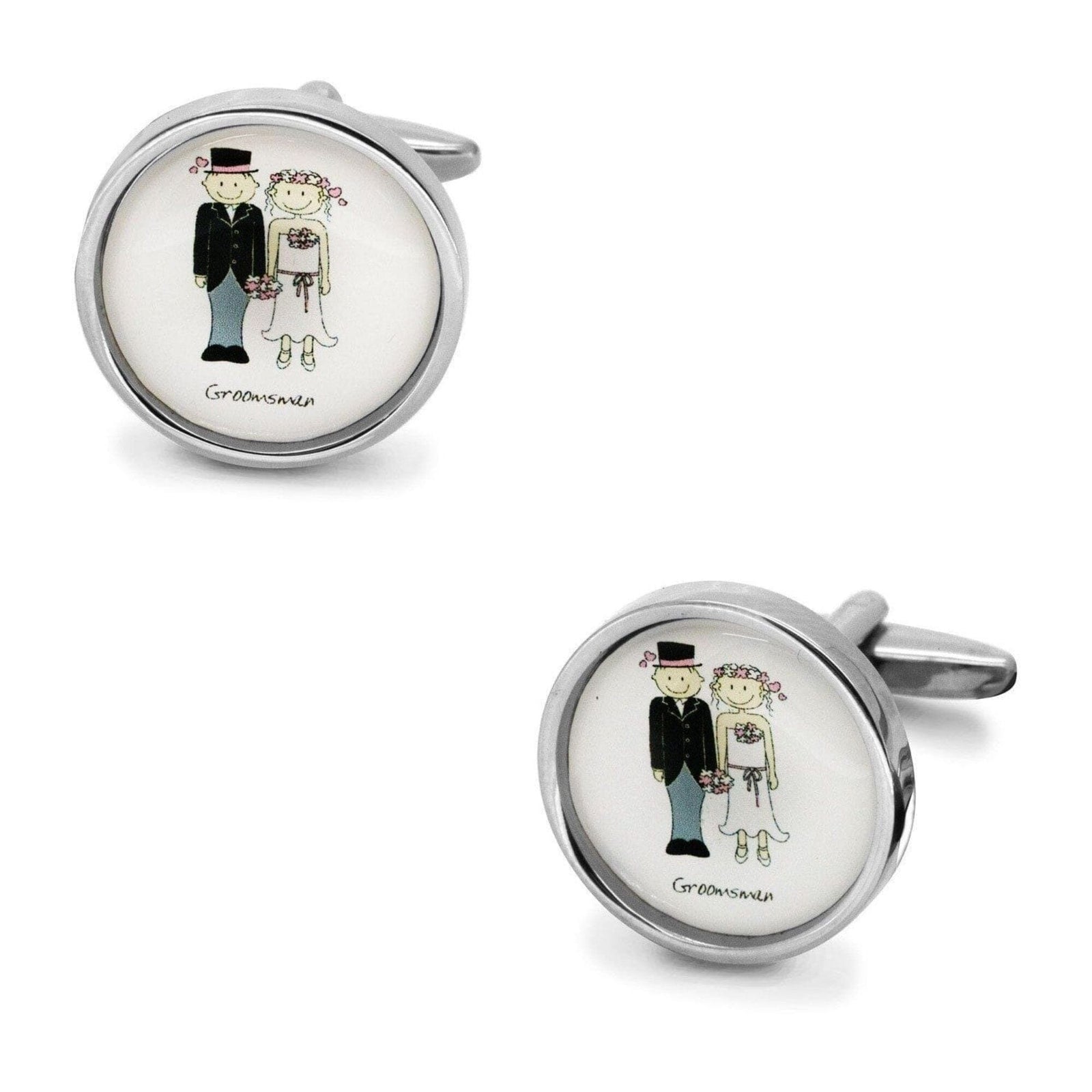 Groomsman Cartooned Round Wedding Cufflinks Wedding Cufflinks Clinks Australia Groomsman Cartooned Round Cufflinks 