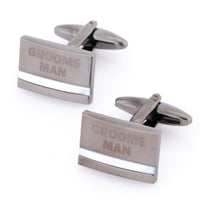 Groomsman Laser Etched Mother of Pearl Gunmetal Wedding Cufflinks Wedding Cufflinks Clinks Australia