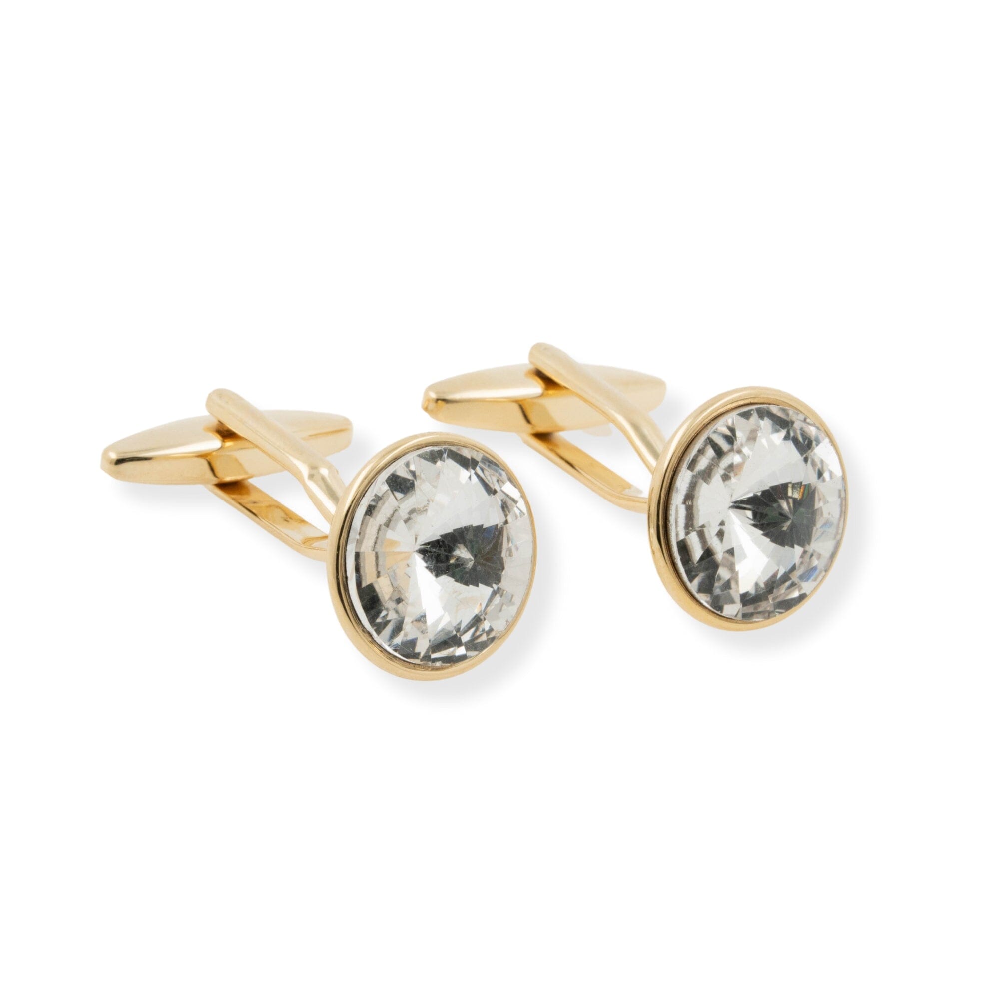 Gold Crystal Cufflinks & Stud Set Stud Sets Clinks 