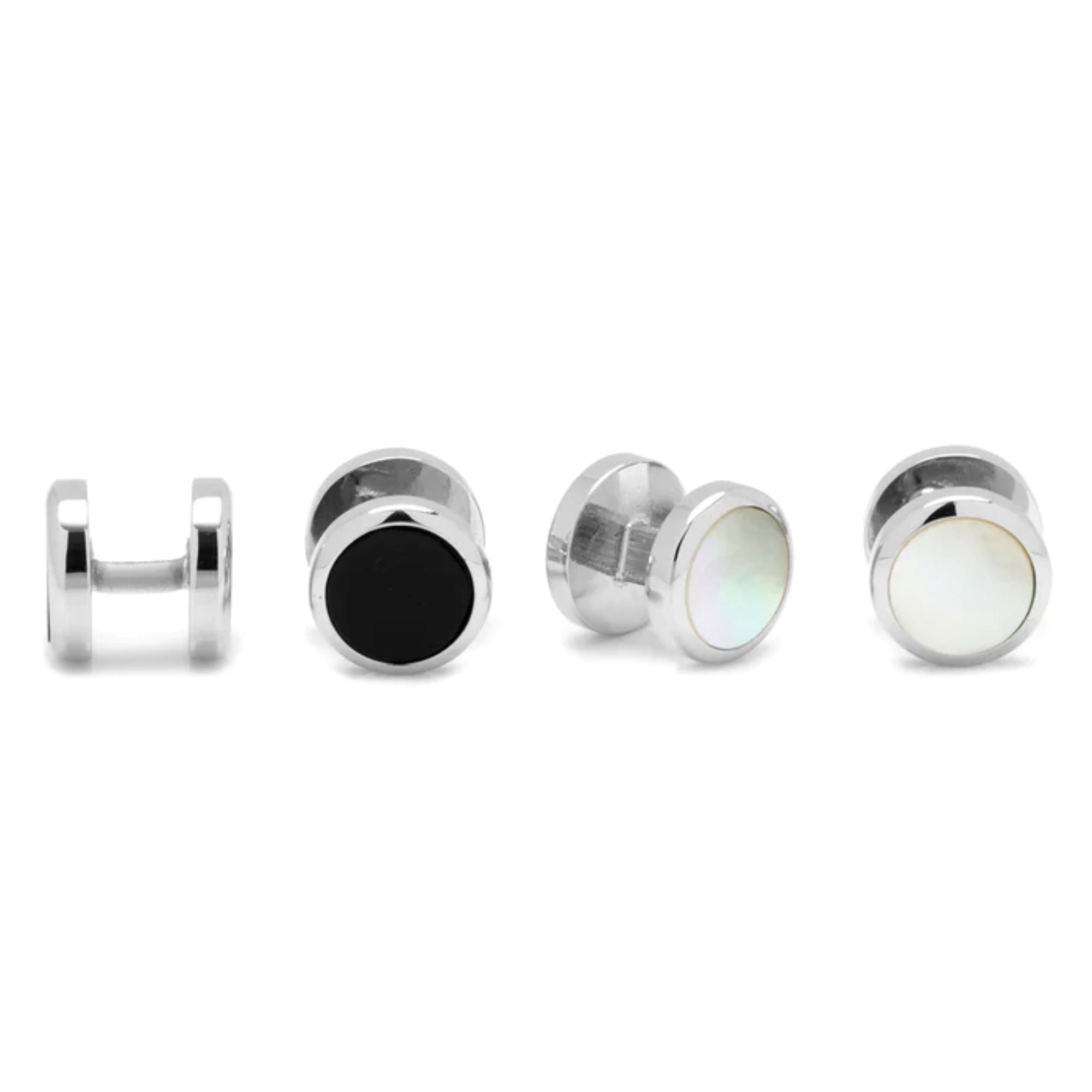 Double Sided Onyx Round Beveled Stud Set Stud Sets Clinks 