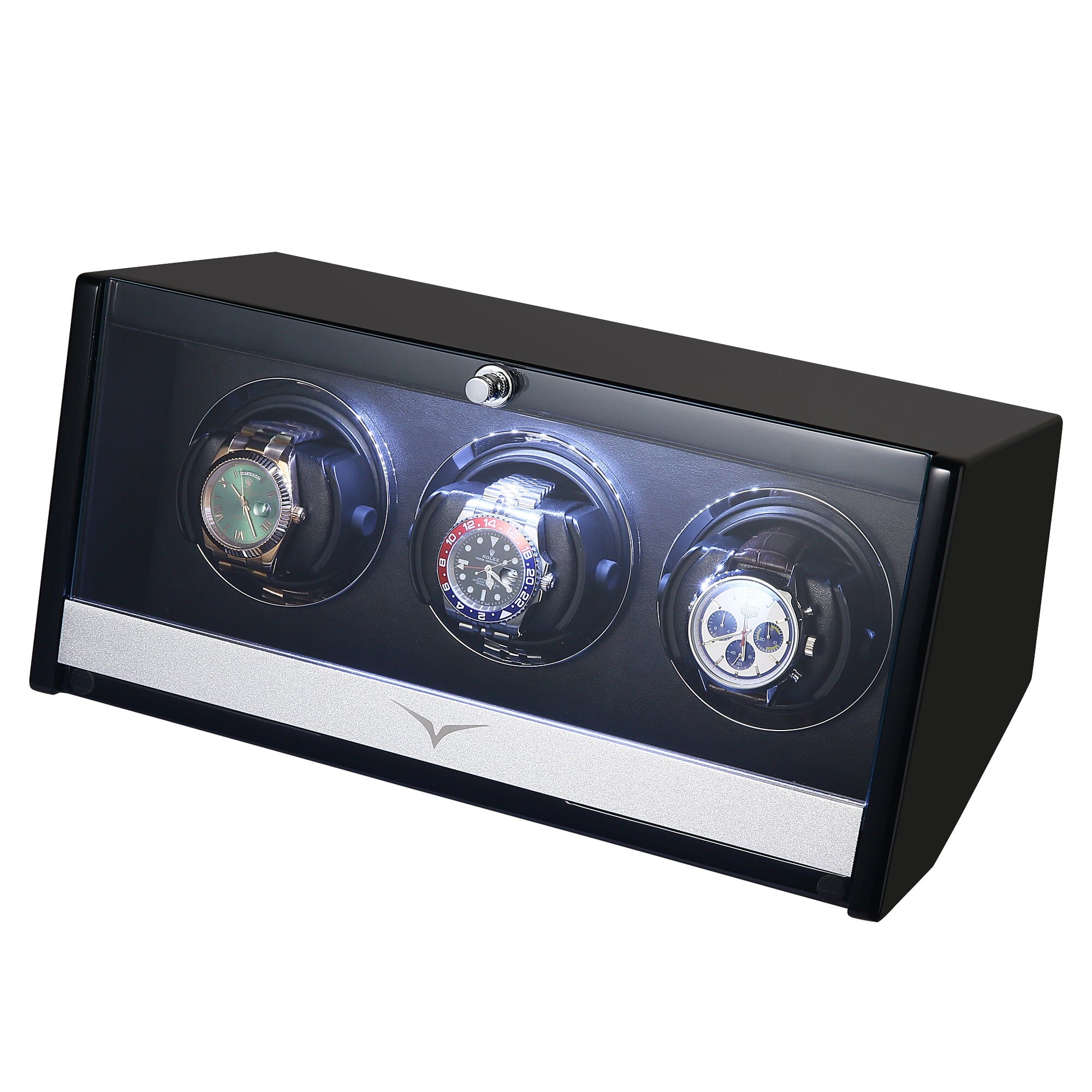 Theodore Watch Winder for 3 Black Watch Winder Boxes Clinks 