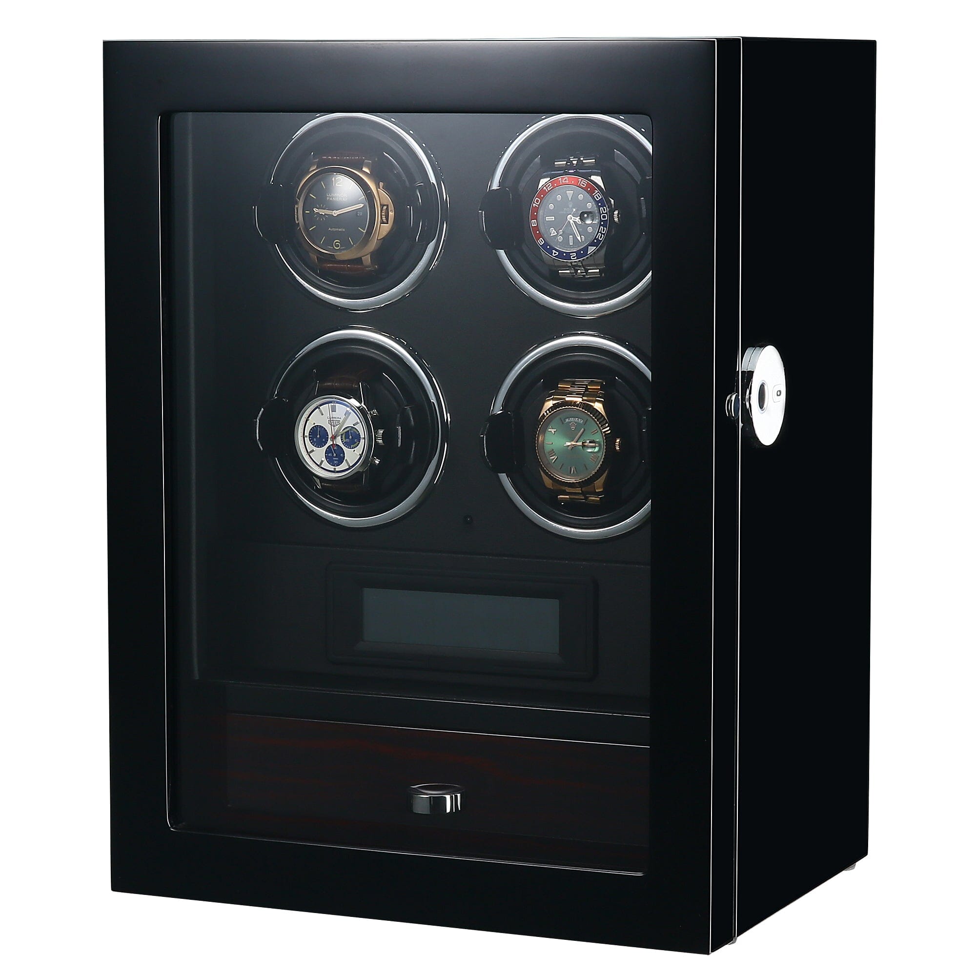 Yarra Quad Watch Winder for 4 + Drawer with Fingerprint Lock Watch Winder Boxes Clinks 