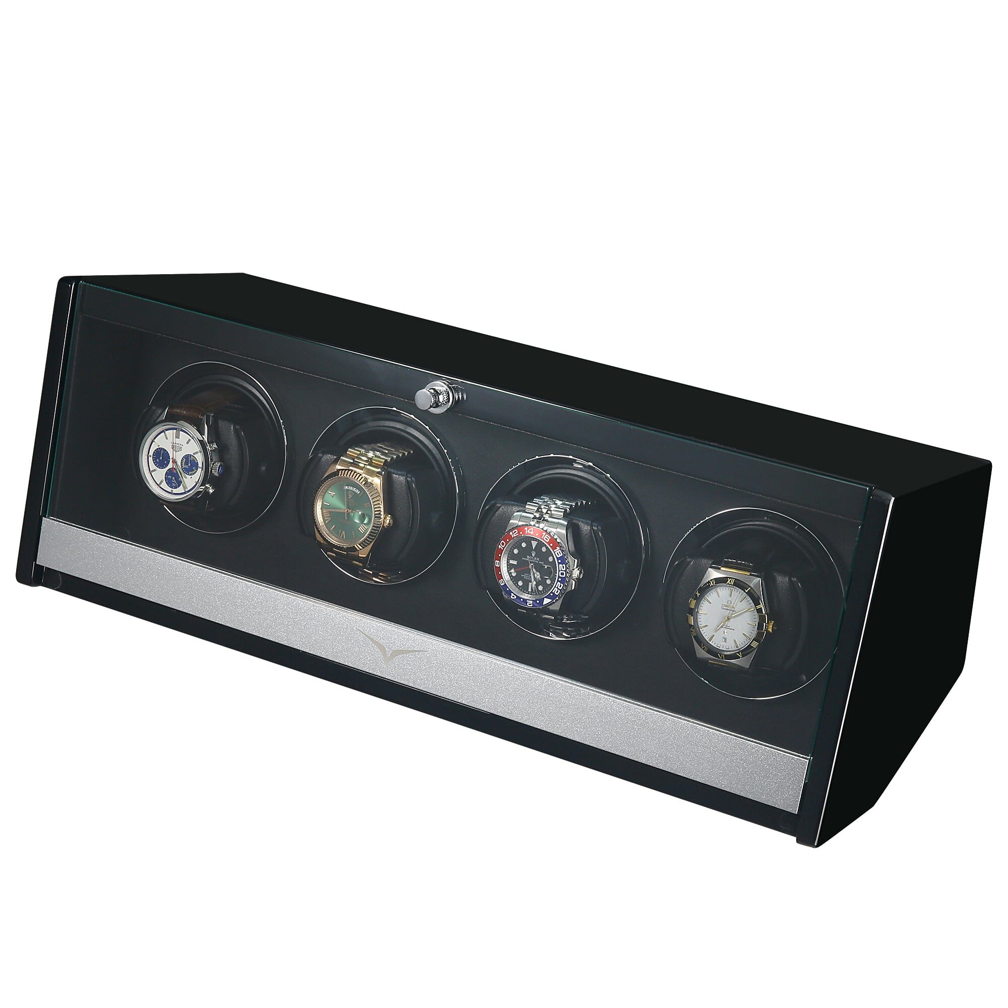 Theodore Watch Winder for 4 Black Watch Winder Boxes Clinks 