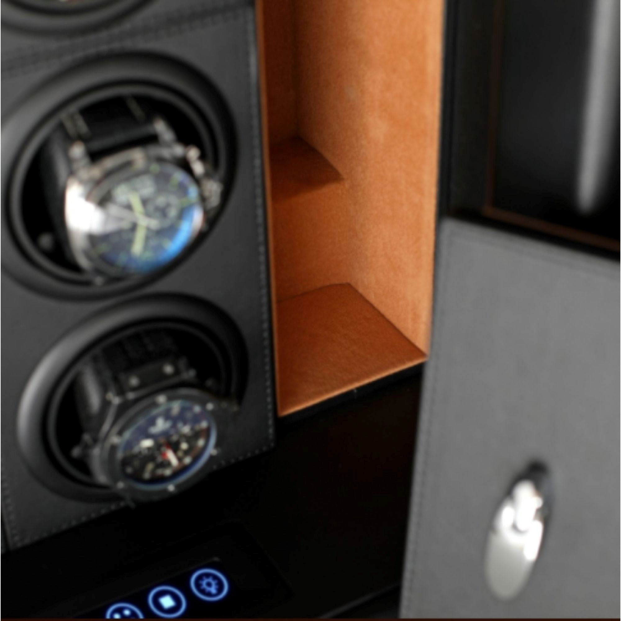 Vanguard Steel Watch Winder Security Safe with Digital Lock and Alarm Watch Winder Boxes Clinks 