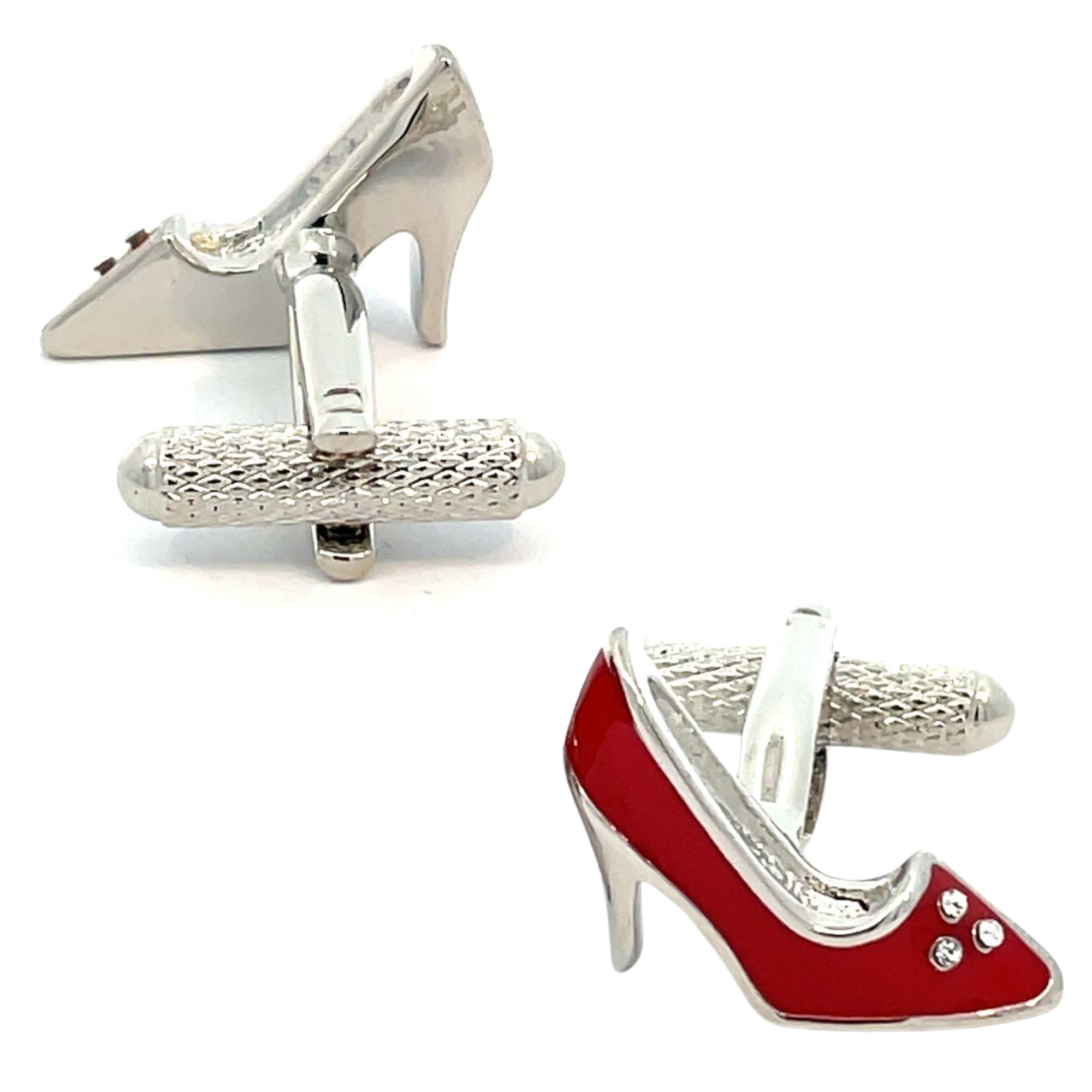 Red Shoe Cufflinks with Crystals