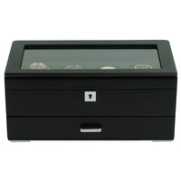 4 Slots Wooden Watch Box with Green Interior and Drawer