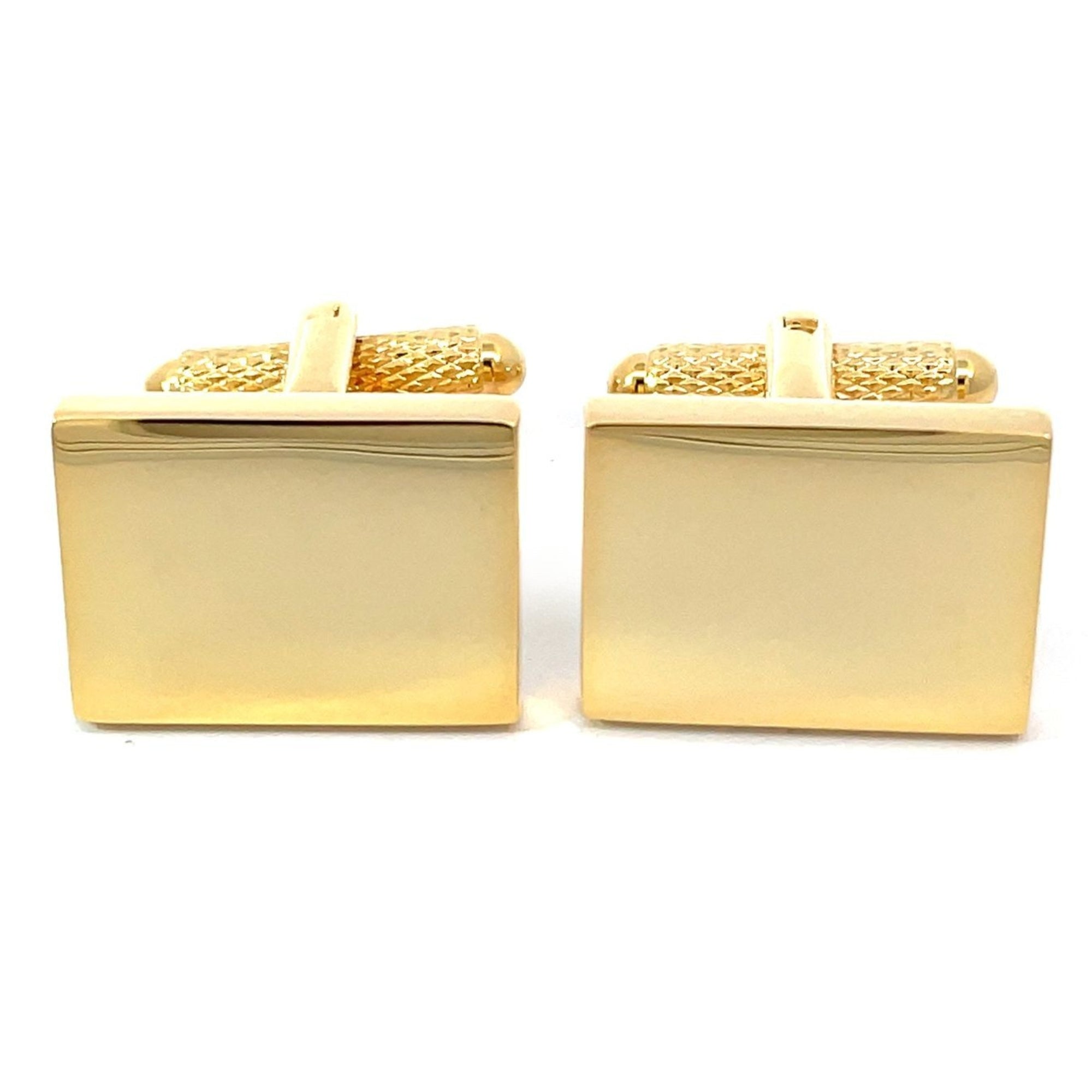 Plain Rectangular Gilt Engravable Cufflinks