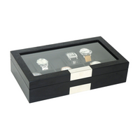 Seconds - 12 Slots Black Wooden Watch Box (B)