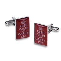 Keep Calm and Carry On (Red) Cufflinks Novelty Cufflinks Clinks Australia Keep Calm and Carry On (Red) Cufflinks