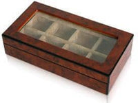 8 Pair Wooden (Elm Burl) Storage Box Cufflink Boxes Clinks Australia