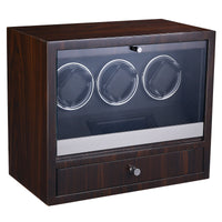 Brighton Watch Winder for 3 Watches with Drawer