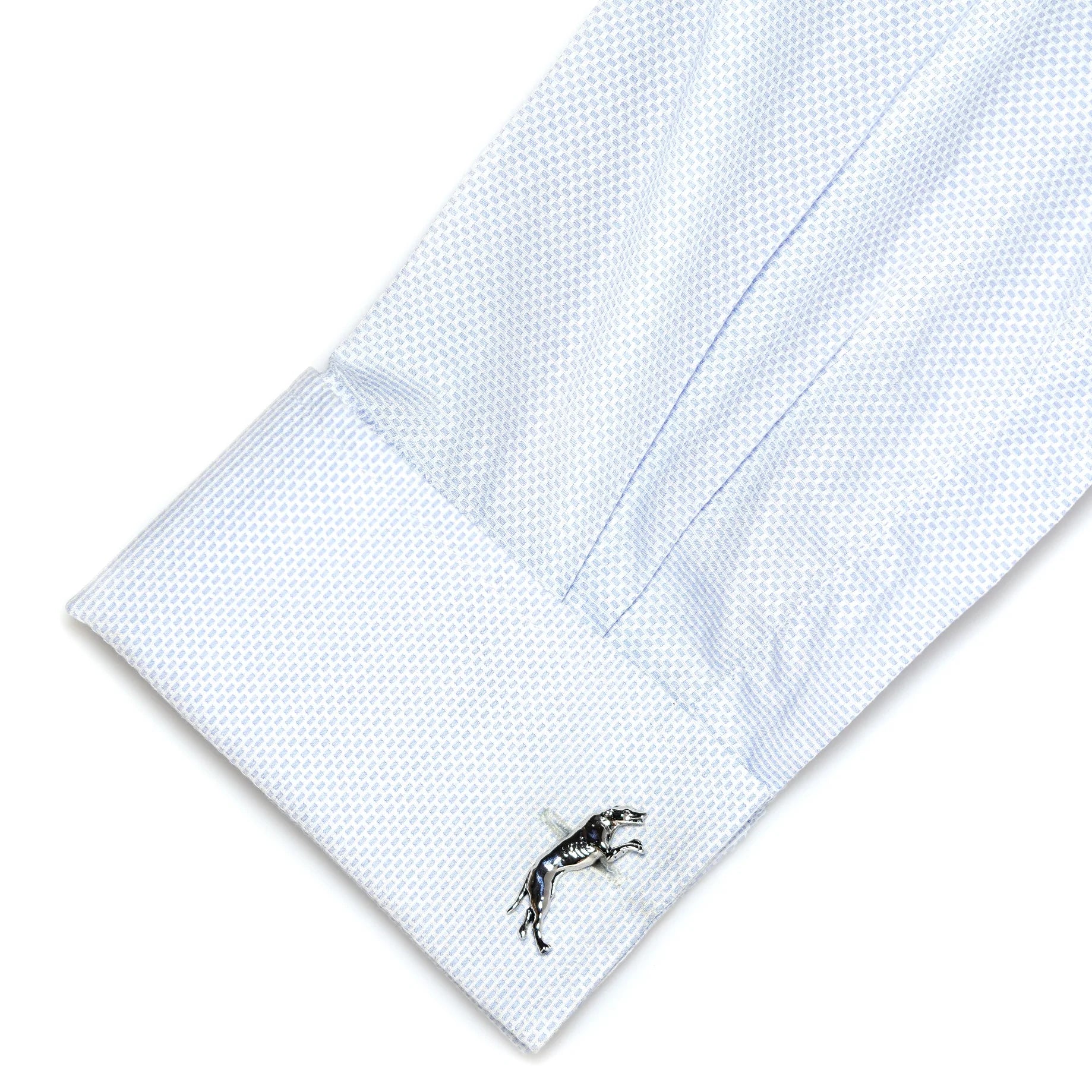 Silver Greyhound Racing Dog Cufflinks