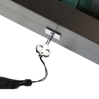 4 Slot Black Wooden Watch Box with Green Interior