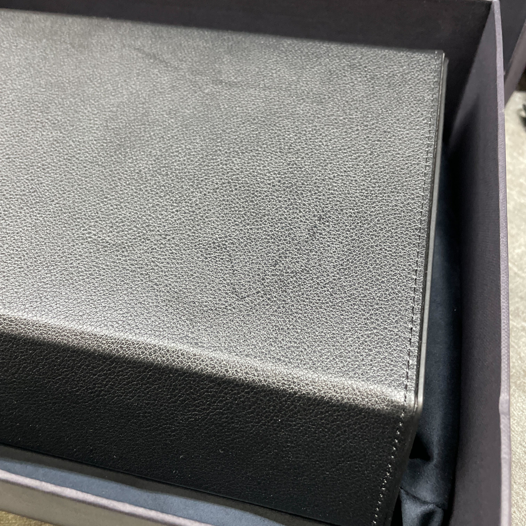 Seconds - Hex Leather Watch Roll 6 Slots in Black/Charcoal