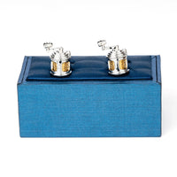 Silver Gold Fishing Reel Cufflinks