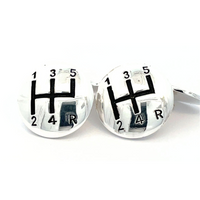 Shiny Five Speed Gear Shift with Chain Cufflinks
