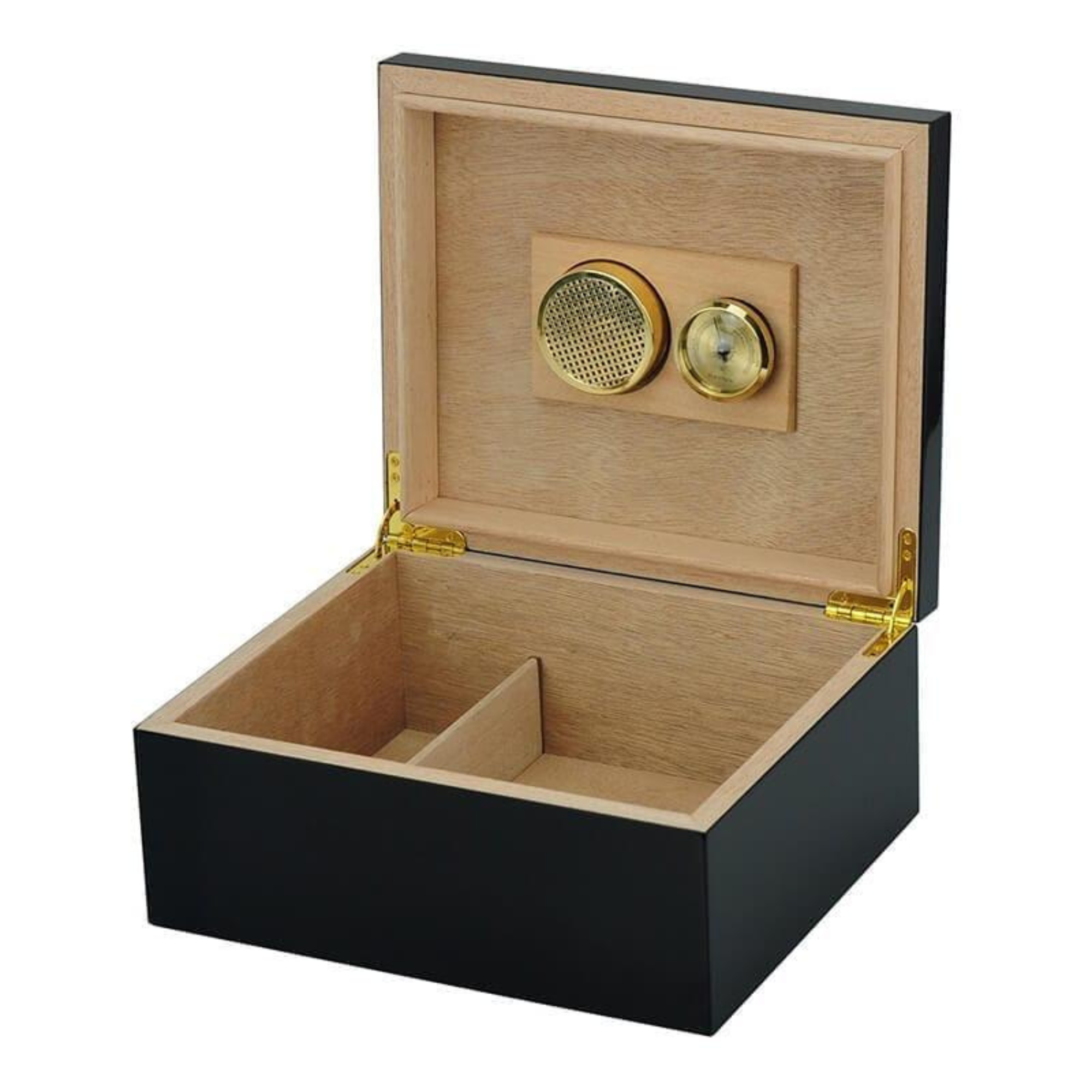 25 Cigar Black & Yellow Humidor Box for Cigars