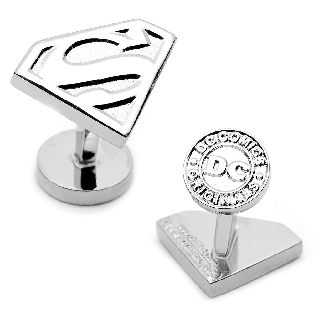 Silver Superman Shield Cufflinks Novelty Cufflinks DC Comics 