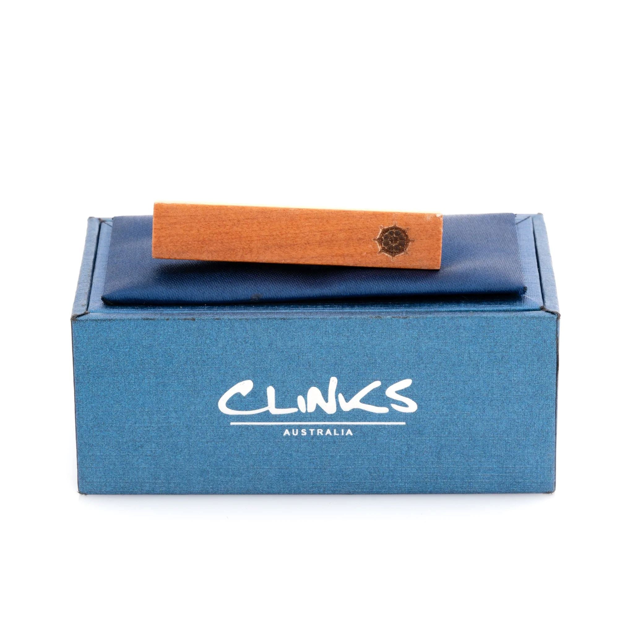 Wood Ships Wheel Stamp Tie Clip Tie Clips Clinks 