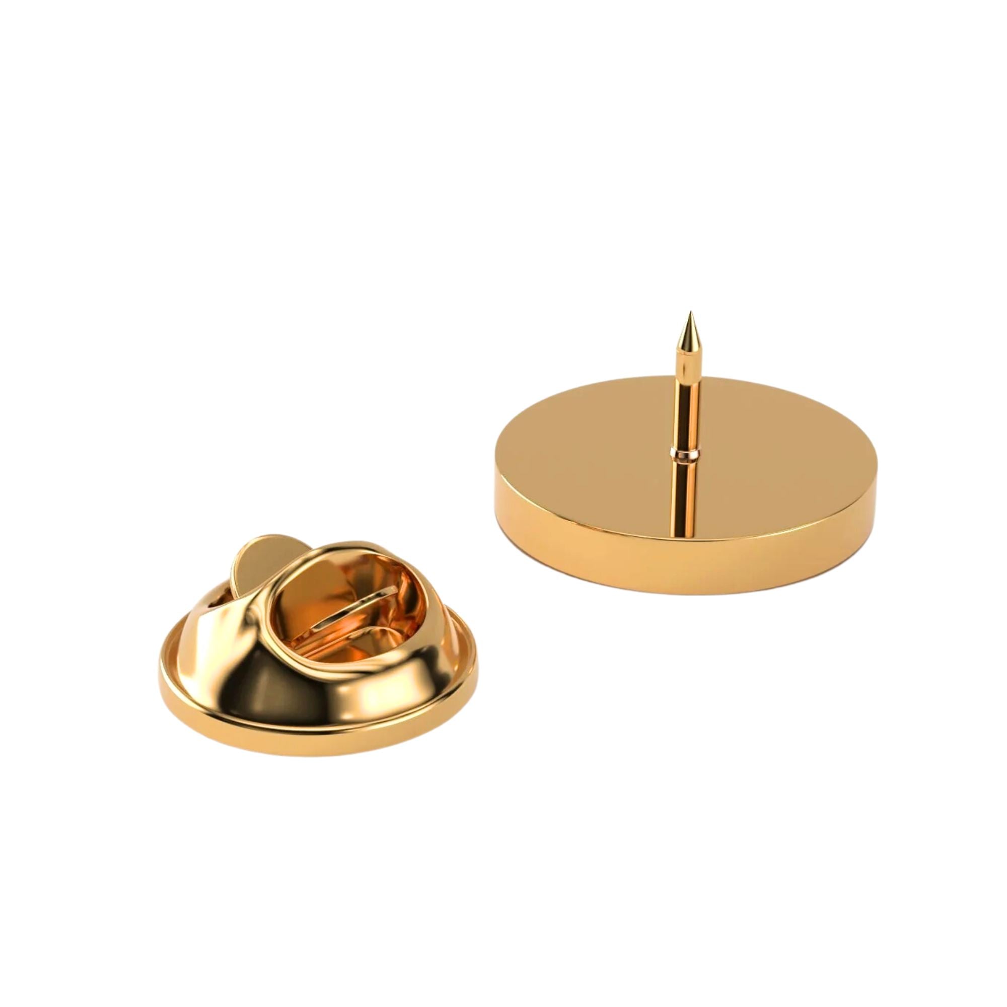 Round Gold Engravable Lapel Pin Lapel Pin Clinks 