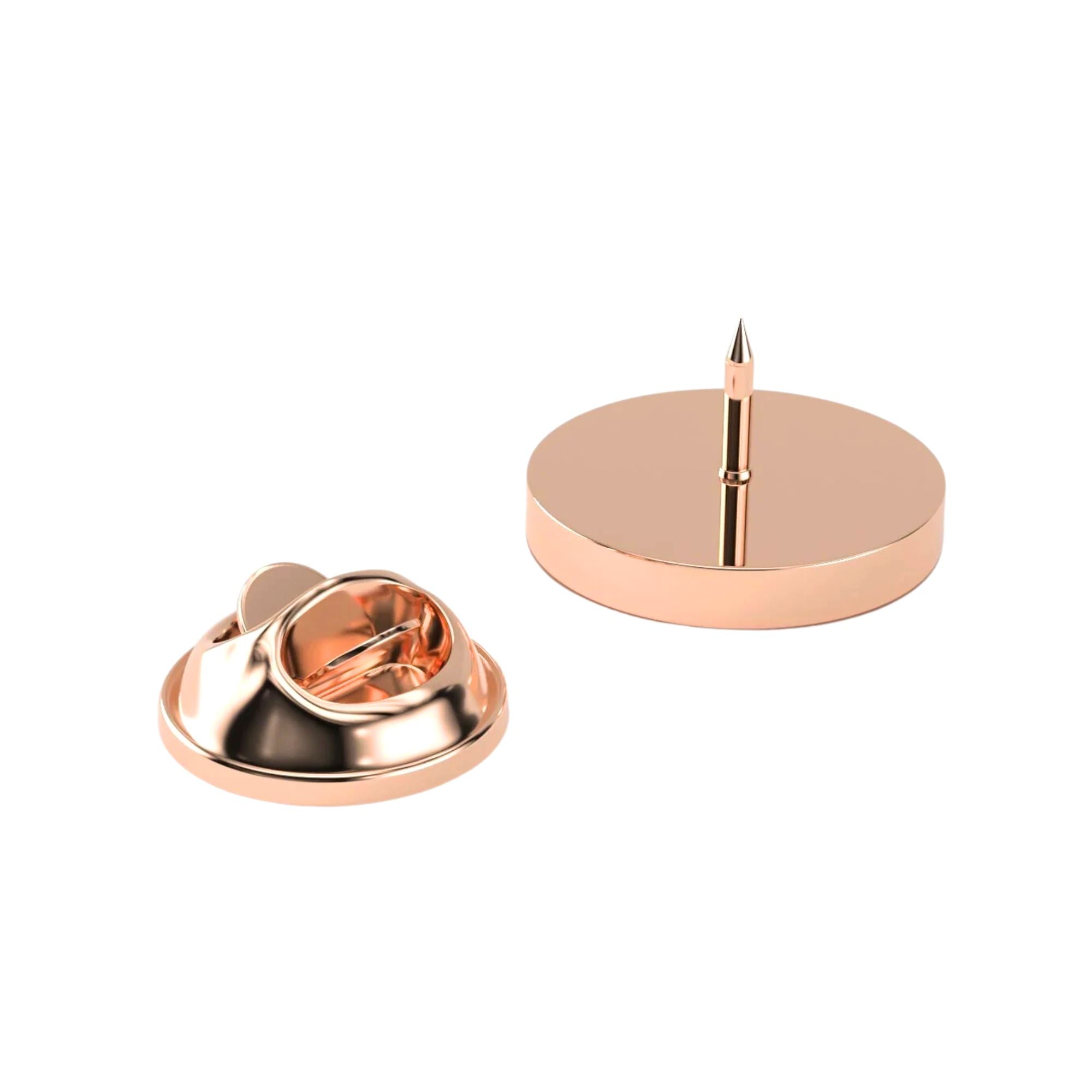 Round Rose Gold Engravable Lapel Pin Lapel Pin Clinks 
