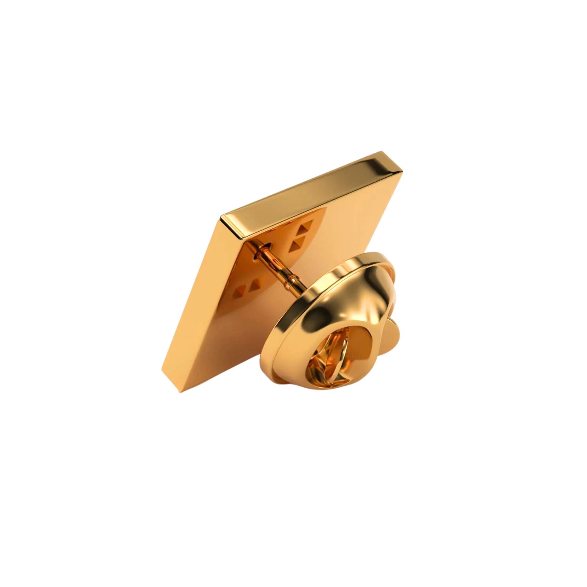 Square Gold Engravable Lapel Pin Lapel Pin Clinks 