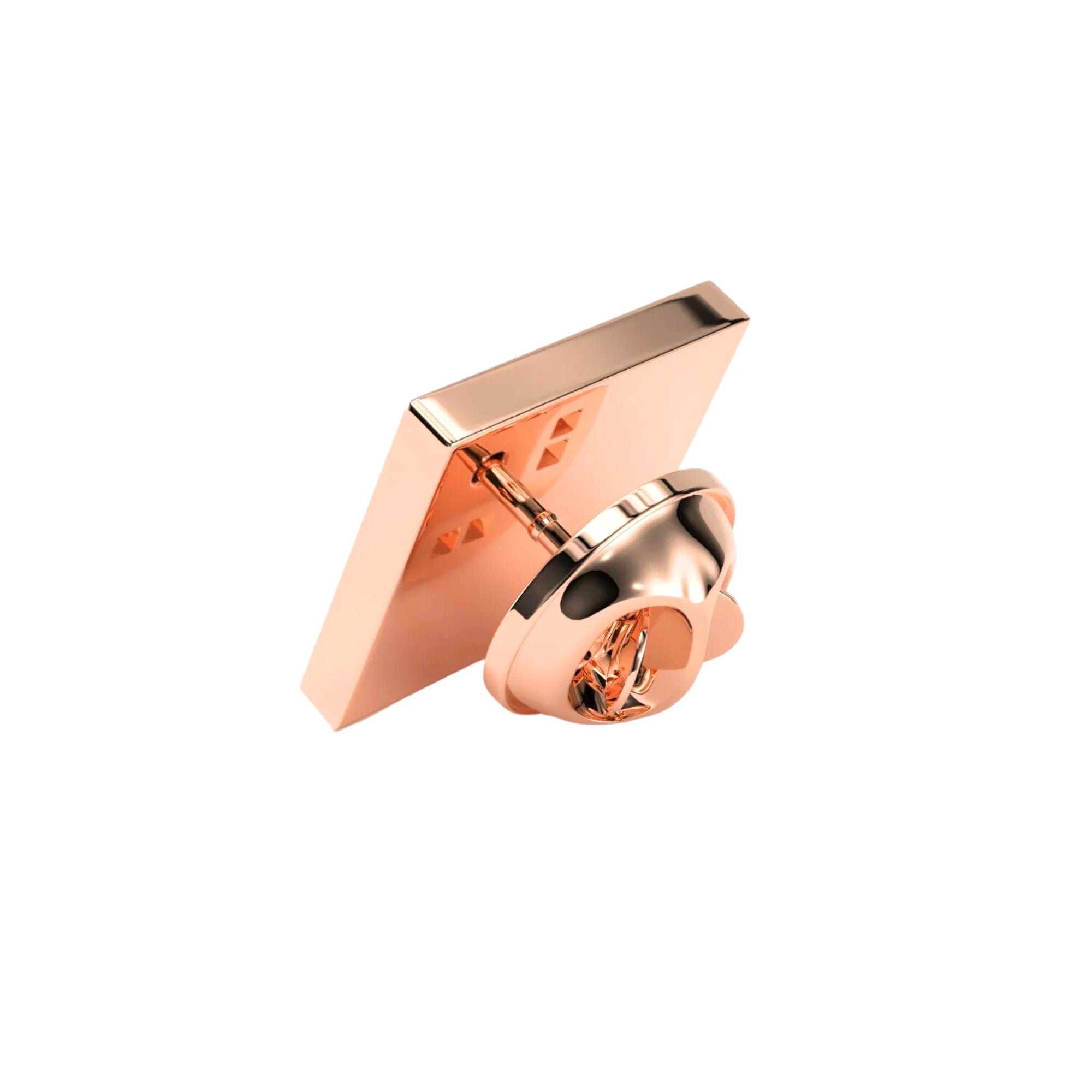 Square Rose Gold Engravable Lapel Pin Lapel Pin Clinks 