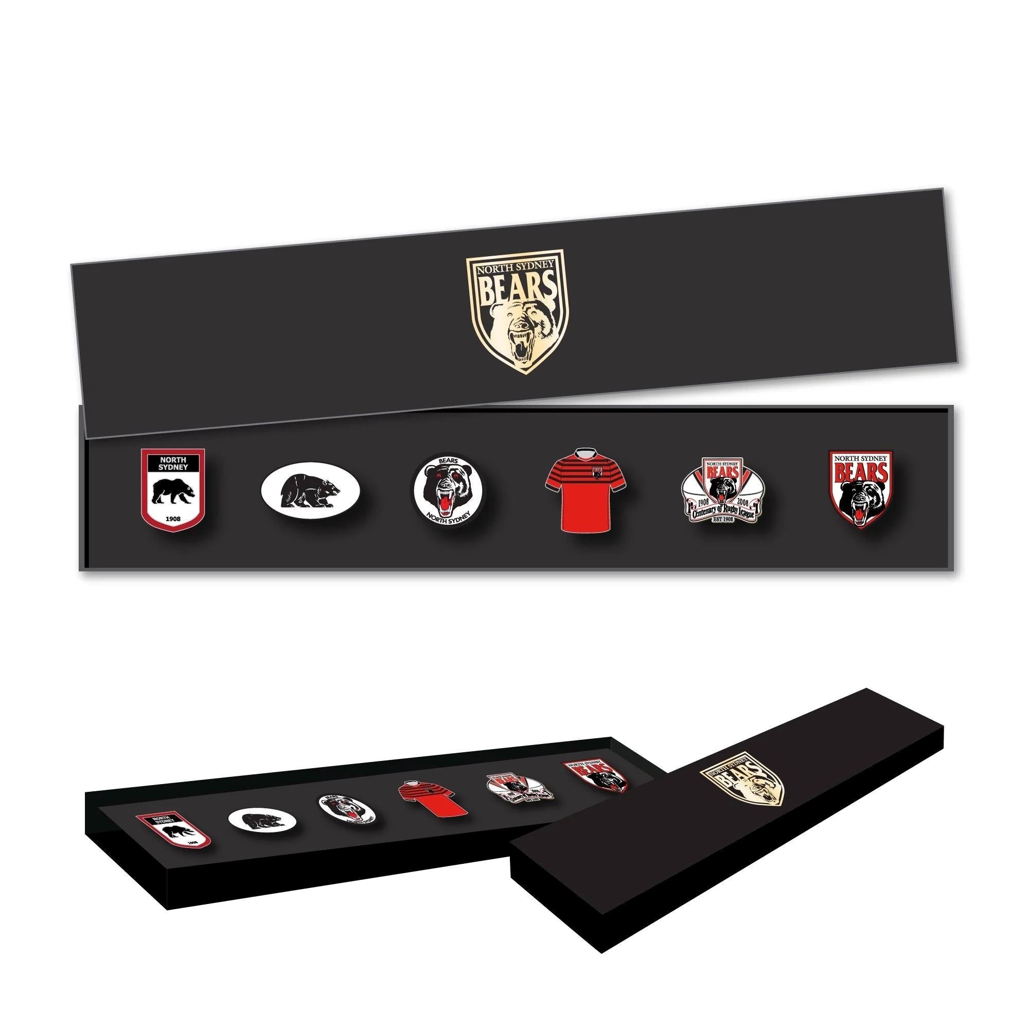 North Sydney Bears Logo NRL Pin Set Lapel Pin Clinks 