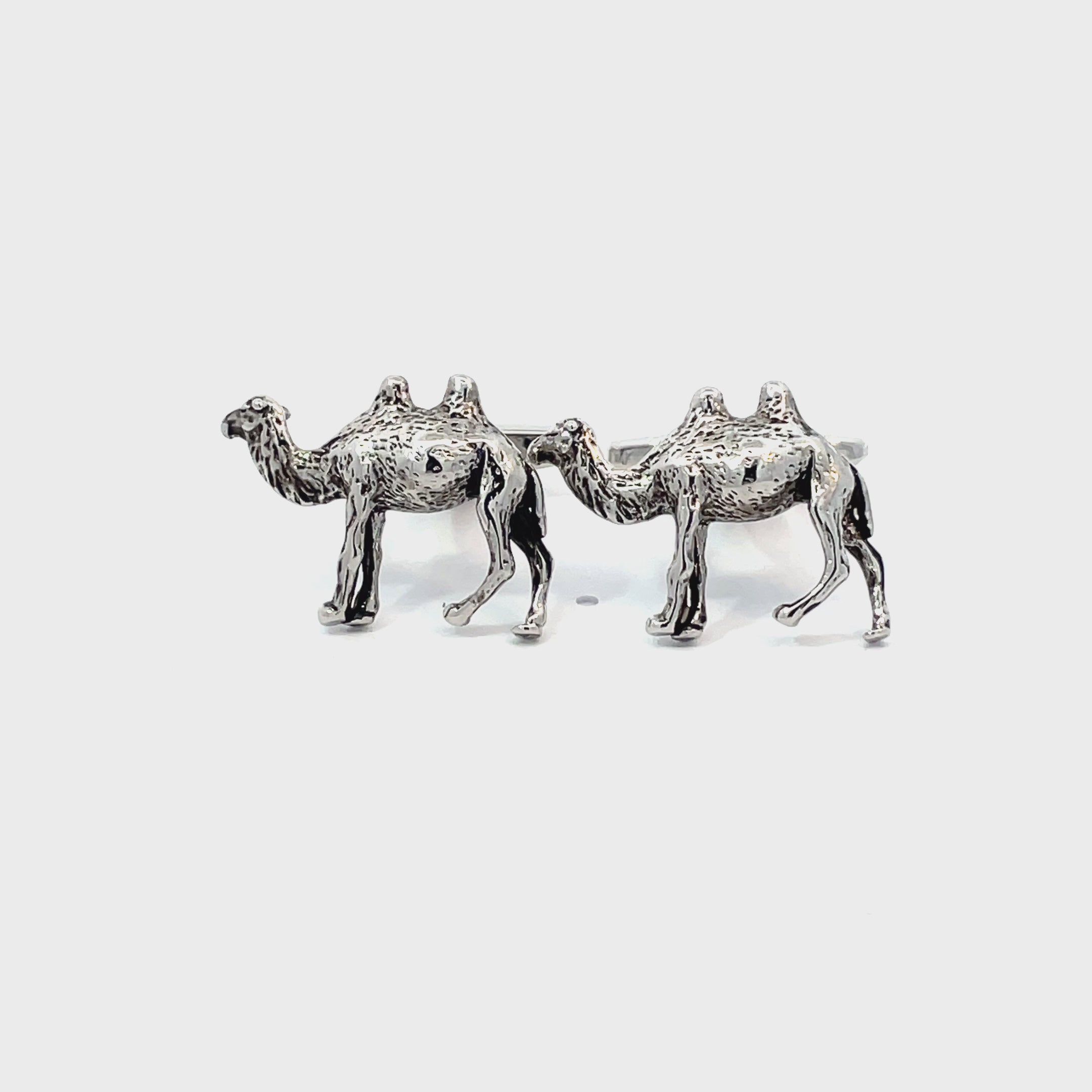Camel Cufflinks in Antiqued Silver