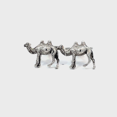 Camel Cufflinks in Antiqued Silver