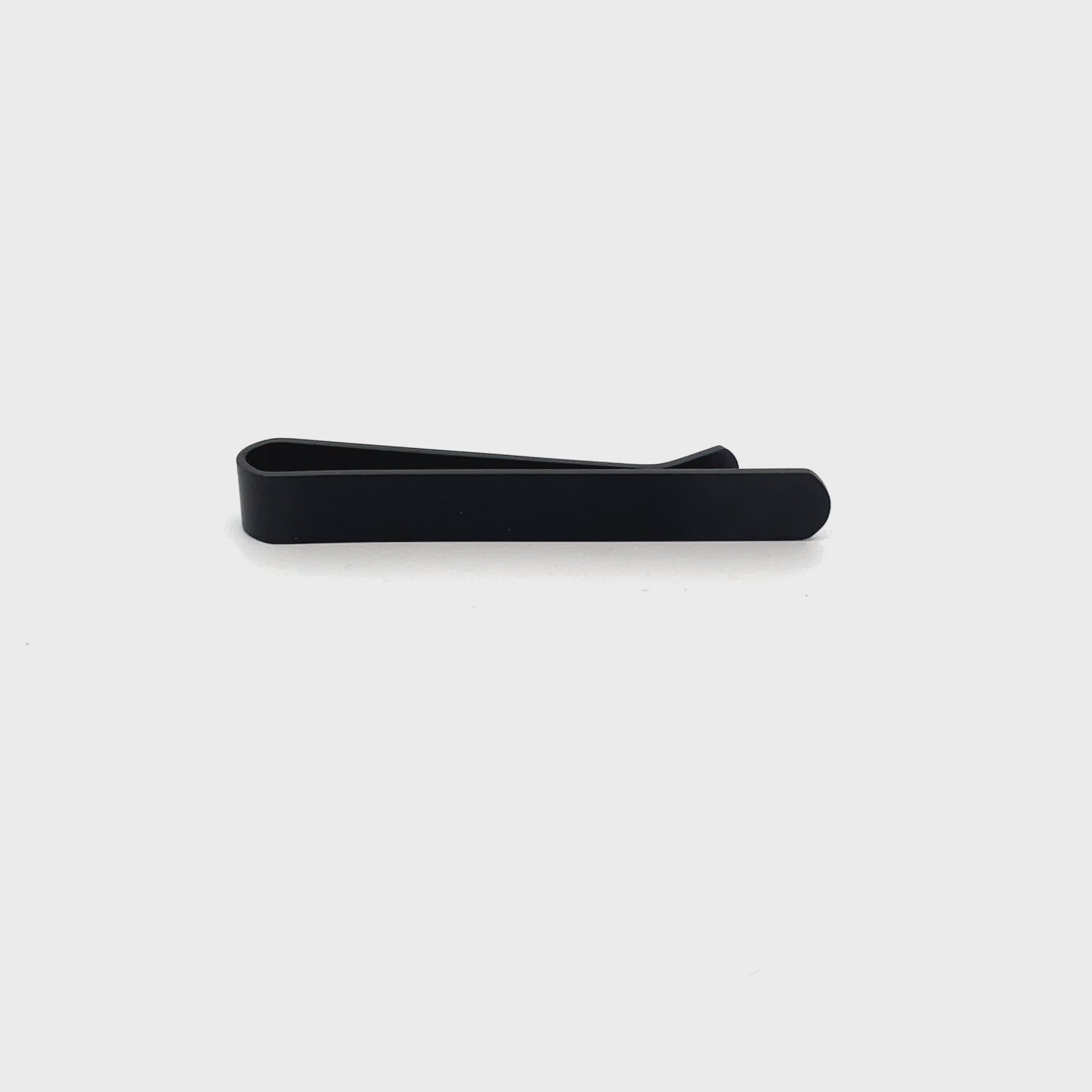 Engravable Brushed Black Tie Bar curved end 50mm