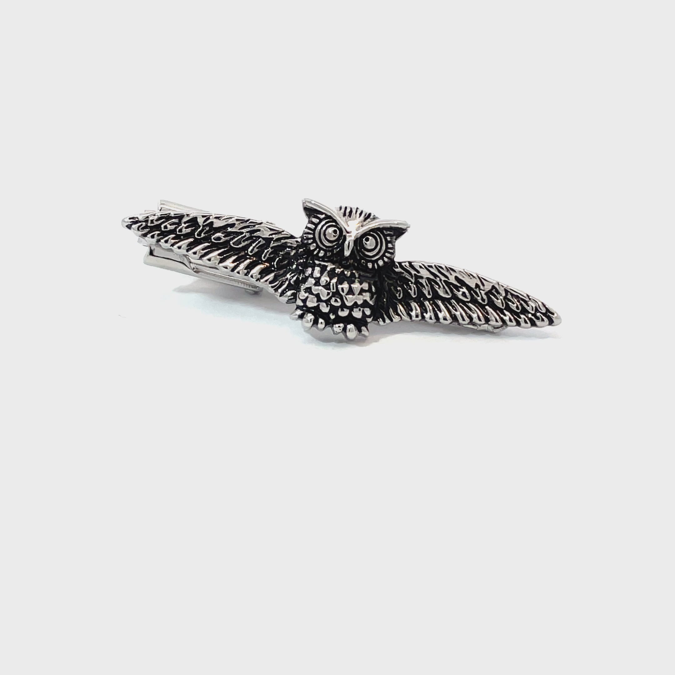 Owl with Spread Wings Tie Clip
