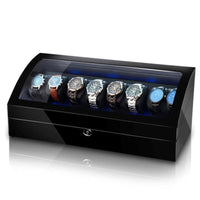 Seconds - Avoca Watch Winder Box for 8 + 8 Watches in Black (b) Seconds Clinks